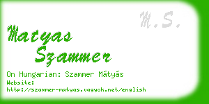 matyas szammer business card